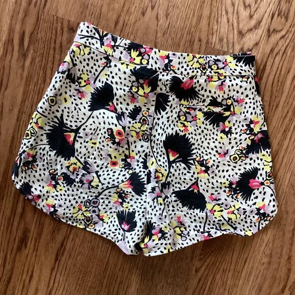 NEW! MAX&CO. HIGH WAIST FLORAL LINEN SHORTS SZ 2 BOHO CONTEMPORARY CASUAL BEACH - Picture 4 of 4